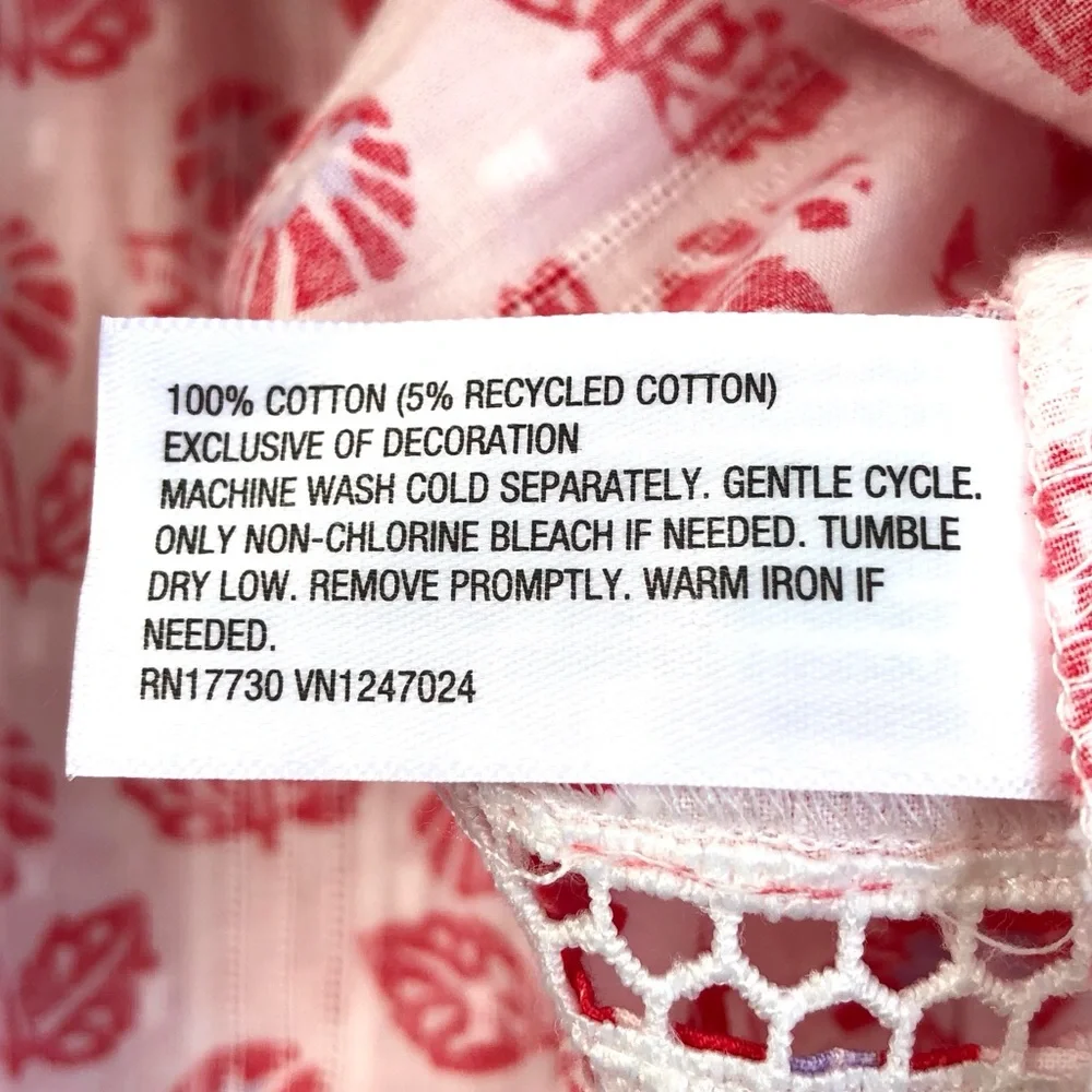 NWT Roller Rabbit X Target Red / White Floral Tiered Mini Skirt Size Medium